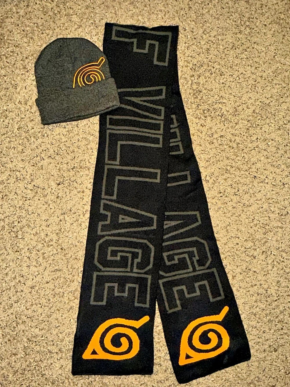 Naruto Konoha Village Scarf and Beanie Set